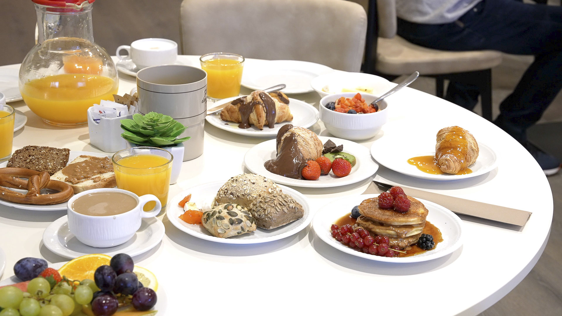 The breakfast buffet