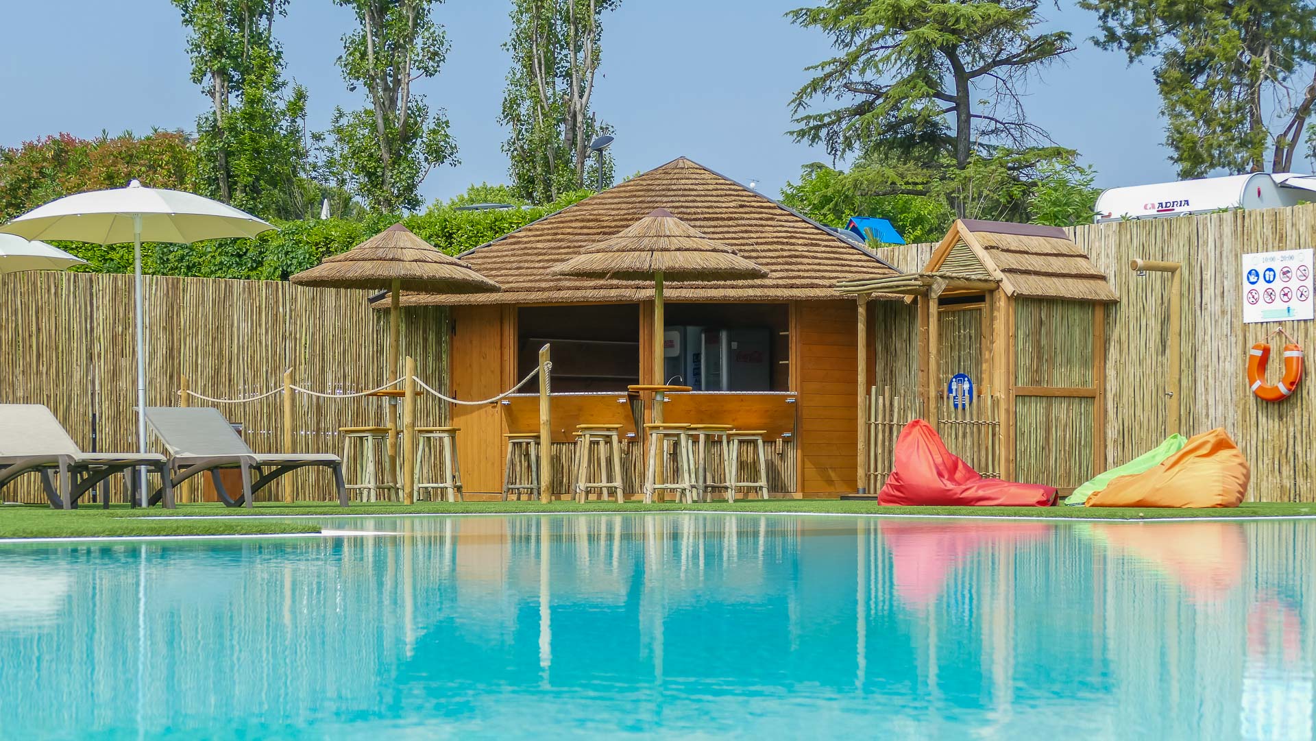 The tiki pool bar